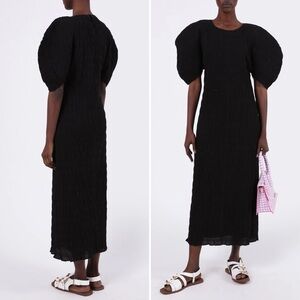 Mara‎ Hoffman Aranza Dress in Black Gauze Popcorn Size Small
